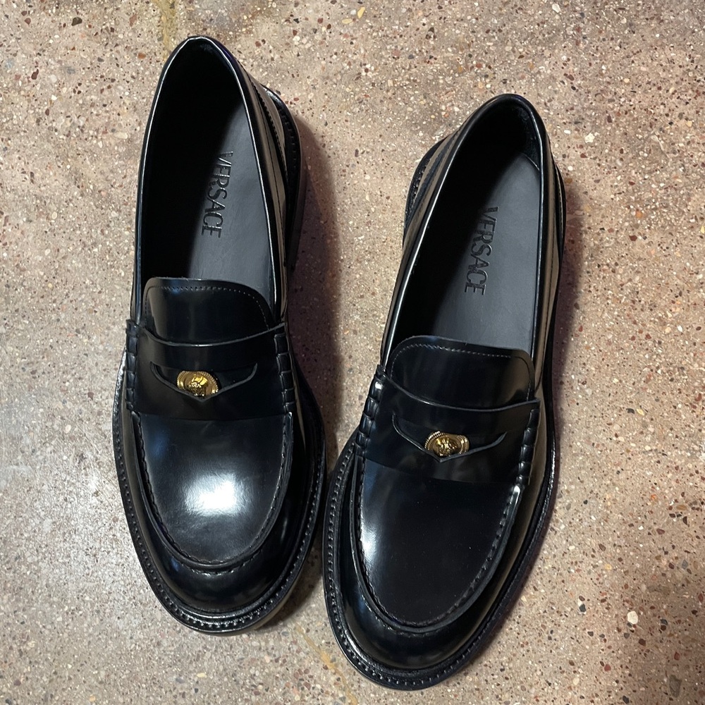 Versace Men’s penny loafers 10 Medusa coin!